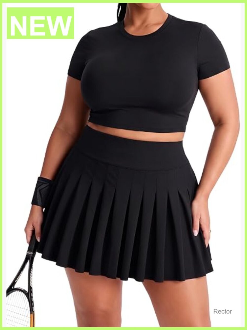 Plus Size Pleated Tennis Skort with Shorts High Waisted Lightweight